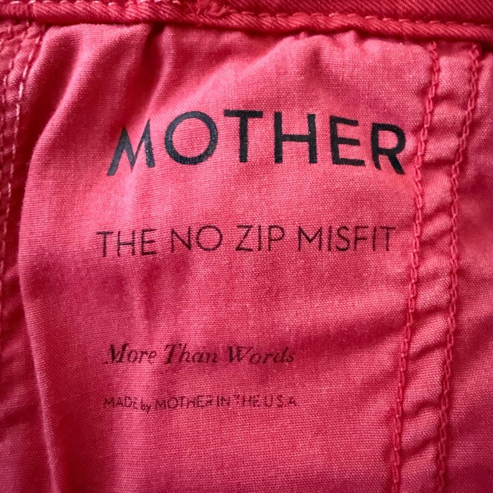 MOTHER Women’s Red No Zip Misfit Jogger Pant Size 26 Casual Travel - Picture 6 of 10